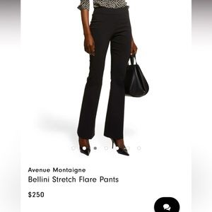 Avenue Montaigne Bellini Flare Pants, pull on, Stretch, sz 12, 34” long, Neimans